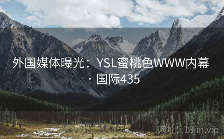 外国媒体曝光：YSL蜜桃色WWW内幕 · 国际435